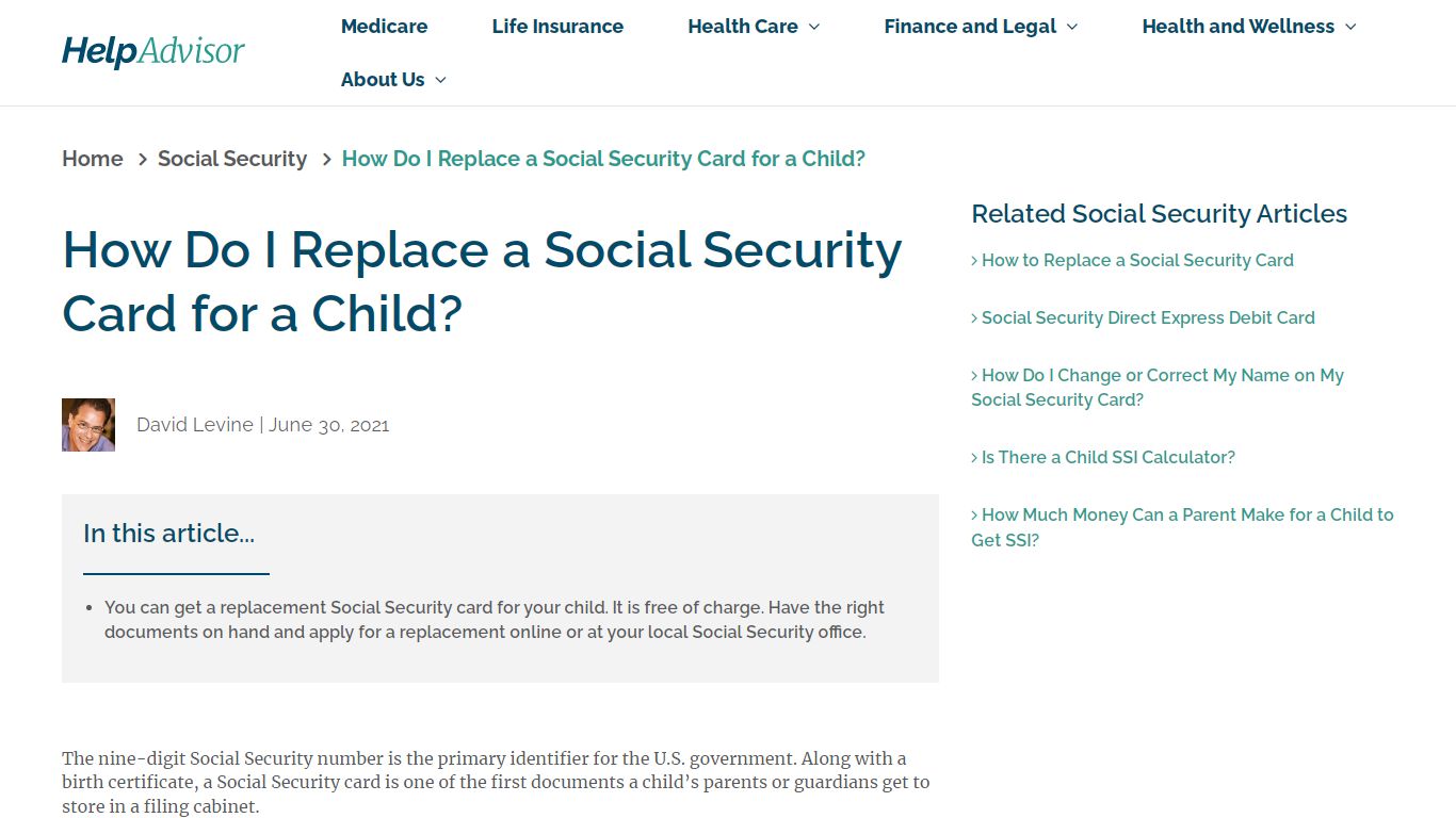 How Do I Replace A Child's Social Security Card? - HelpAdvisor